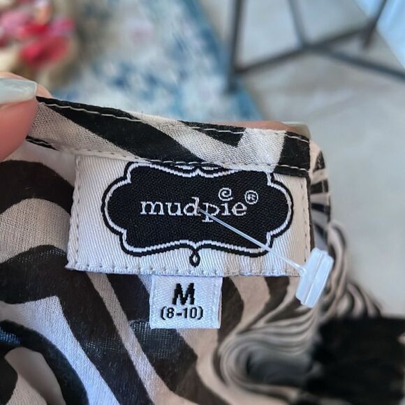 Mudpie Kendall Tunic Pool Tile Black White Tassle Cover Up Medium 8-10 - Picture 8 of 9